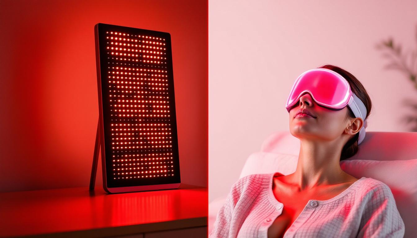 Red light therapy panel and LED face mask comparison for home wellness